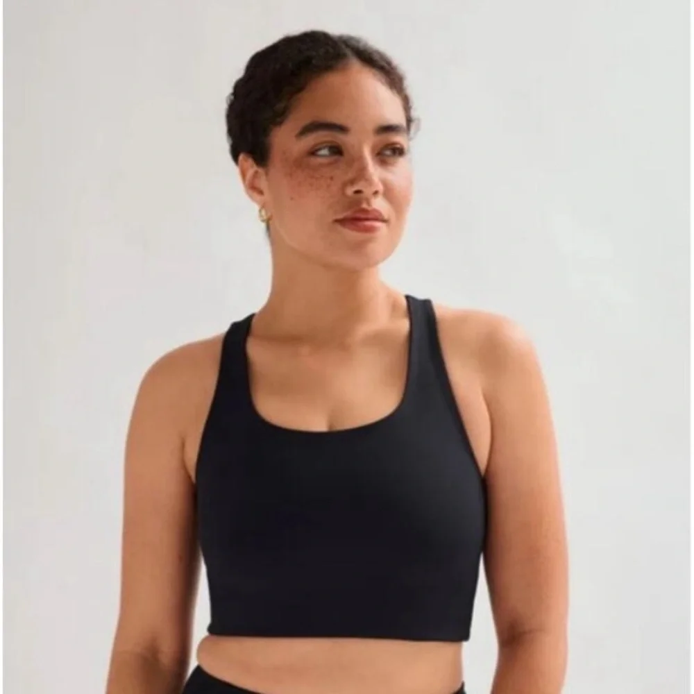 Girlfriend Collective Paloma Racerback Bra in Black Size Small NWT - Picture 1 of 4